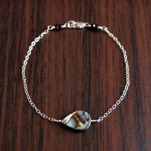 Simple Abalone Bracelet in Sterling Silver